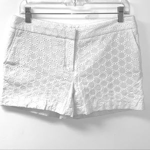 Leyla White Embroidered Shorts
